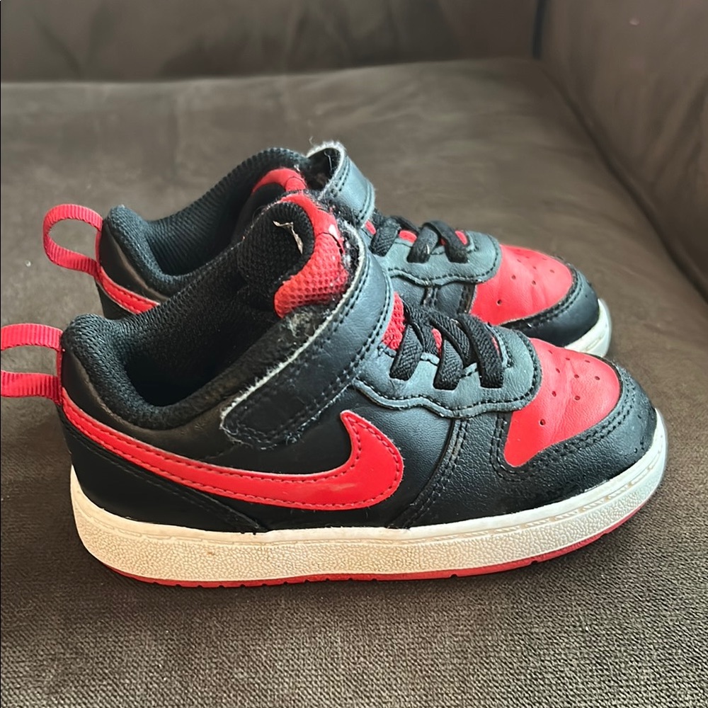 Nike Red and Black Velcro Sneakers - Picture 3 of 5